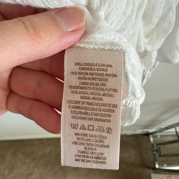 Free People white boho Crochet Arms Blouse top size medium - Picture 10 of 11